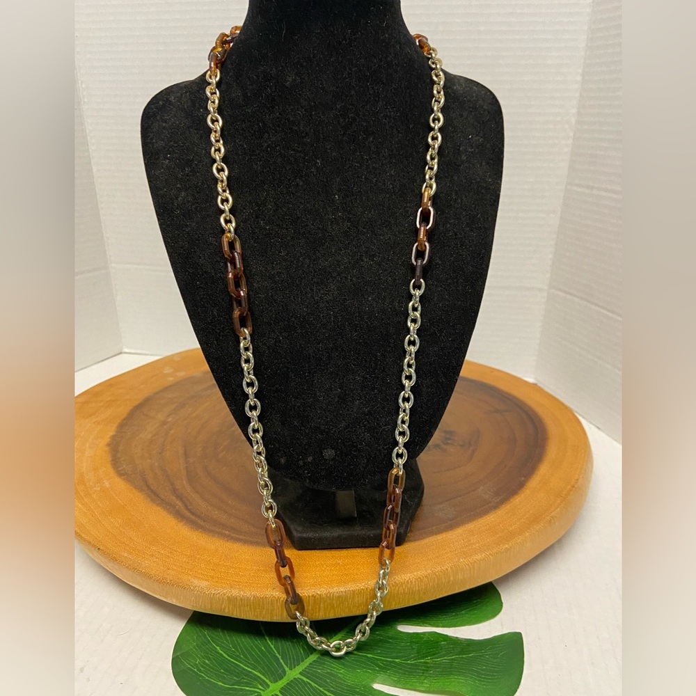 JCrew Faux Tortoise Chain Link Layering Necklace